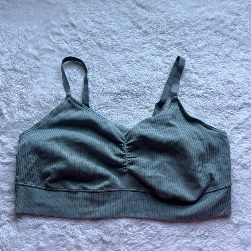 OFFLINE by Aerie Recharge Ribbed Bralette Sage Green XXL Adjustable Straps Comfy